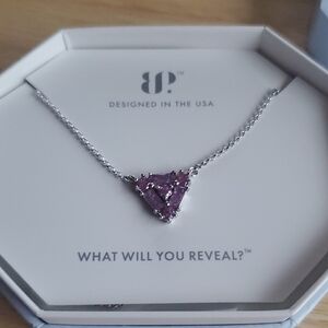 Elegant Purple and Silver Trillion-Cut Necklace